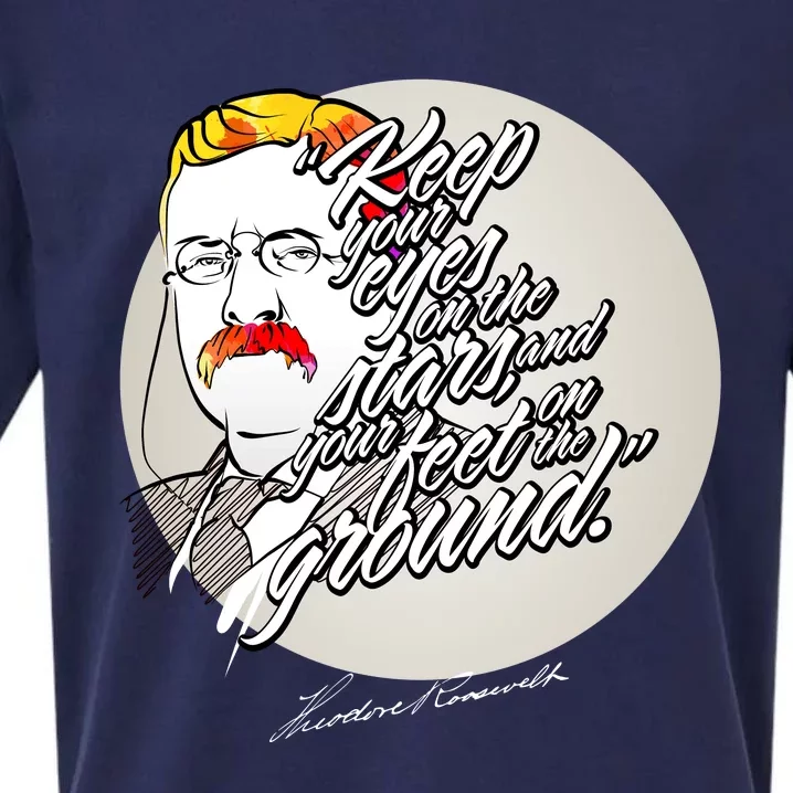 Theodore Roosevelt Sayings With Portrait Sueded Cloud Jersey T-Shirt