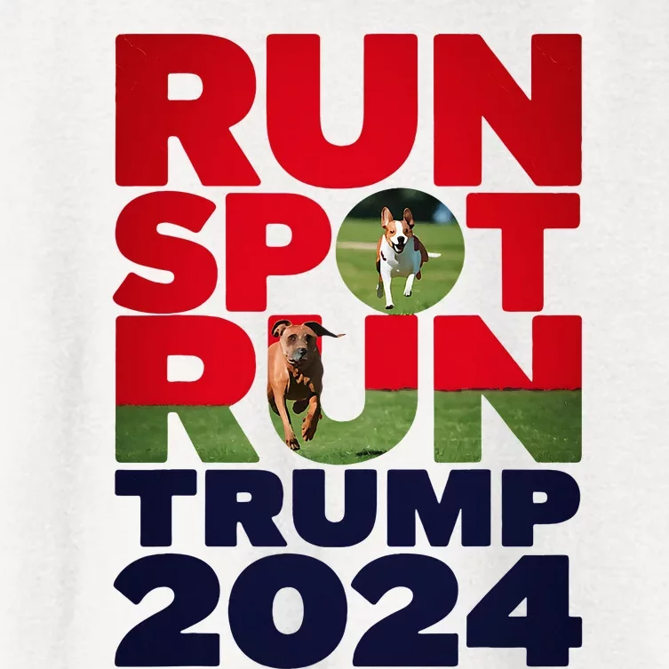 Trump Run Spot Run Funny Trump 2024 Merchandise Women's Crop Top Tee