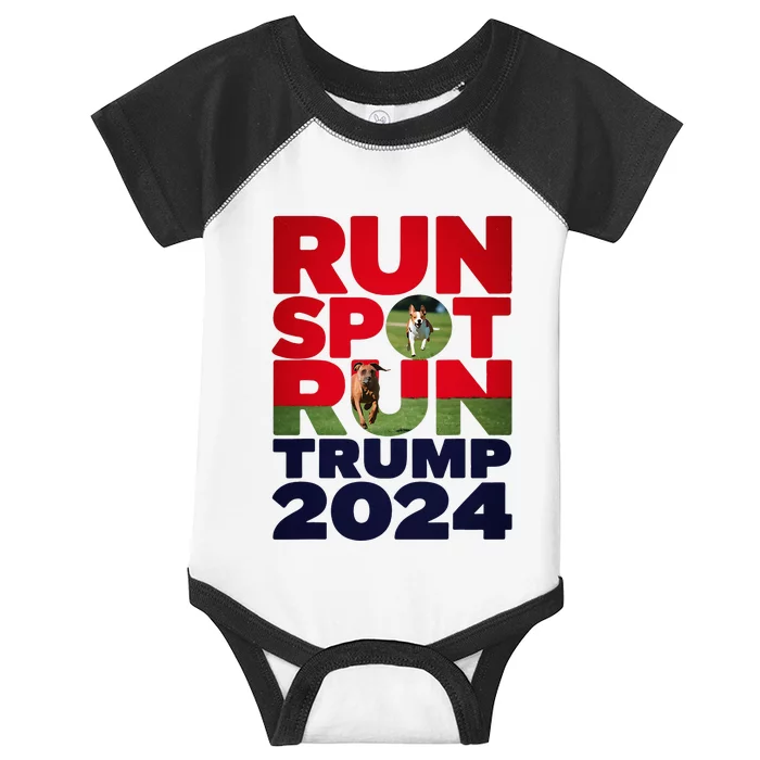 Trump Run Spot Run Funny Trump 2024 Merchandise Infant Baby Jersey Bodysuit