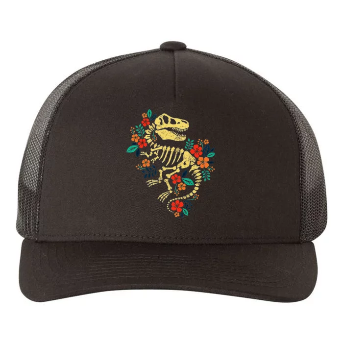 T Rex Skeleton Dino Bones Paleontologist Fossil Dinosaur Yupoong Adult 5-Panel Trucker Hat