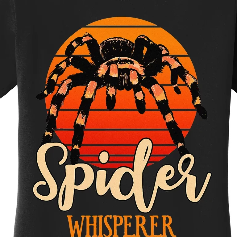 Tarantula Retro Sunset Arachnid Hairy Spiders Entomologist Women's T-Shirt