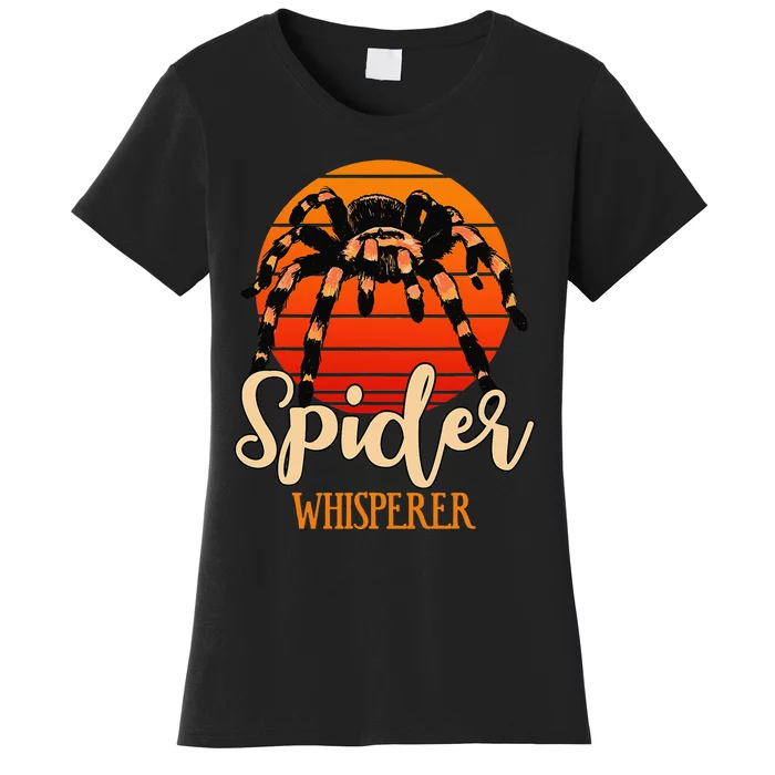 Tarantula Retro Sunset Arachnid Hairy Spiders Entomologist Women's T-Shirt