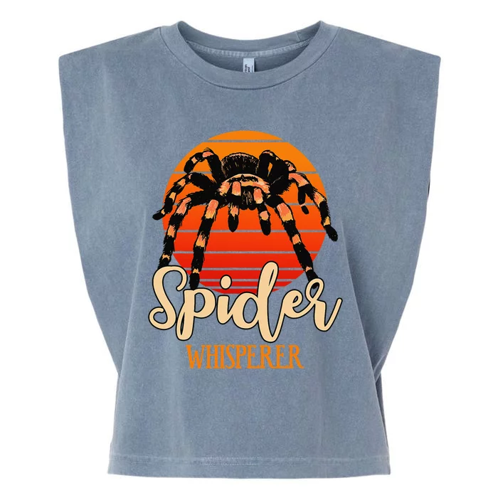 Tarantula Retro Sunset Arachnid Hairy Spiders Entomologist Garment-Dyed Women's Muscle Tee