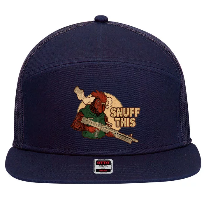 The Rooster Snuff This 7 Panel Mesh Trucker Snapback Hat