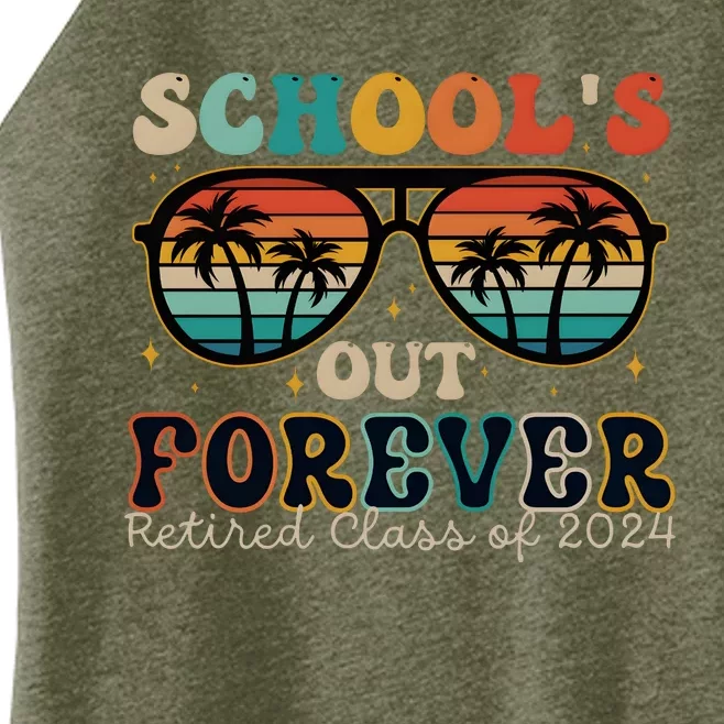 Teacher Retirement Schools Out Forever Retired 2024 Women’s Perfect Tri Rocker Tank