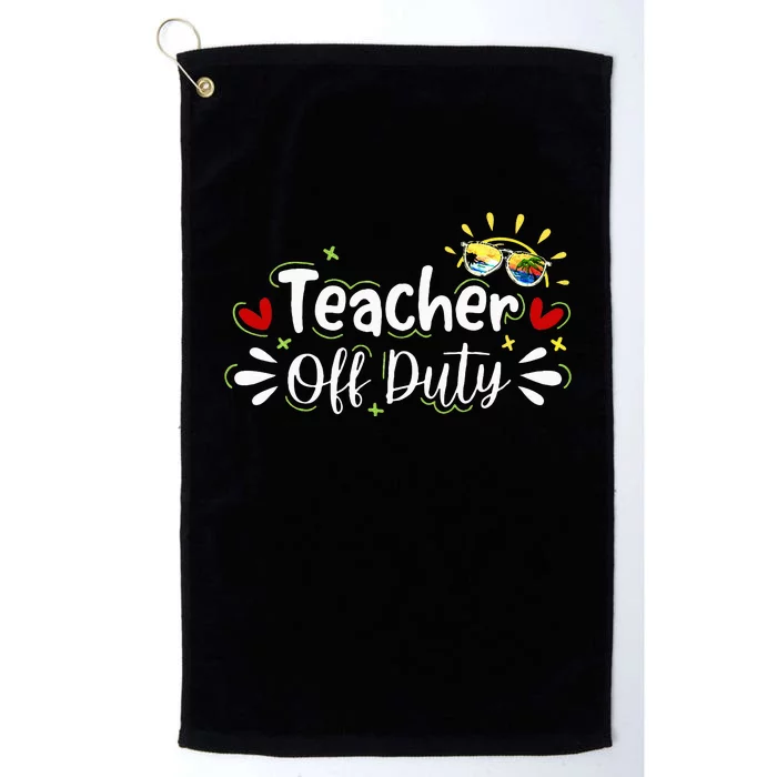 teacher relax spring beach off duty break beach lover Platinum Collection Golf Towel