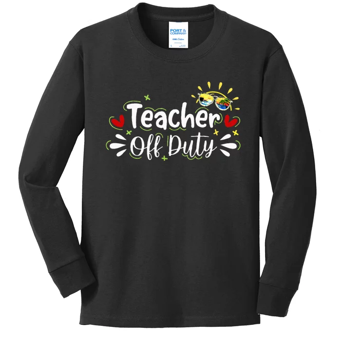 teacher relax spring beach off duty break beach lover Kids Long Sleeve Shirt