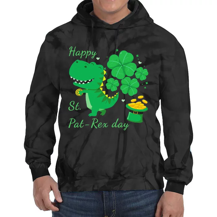 T Rex Saint Patrick's Day St Patrex Gift Tie Dye Hoodie