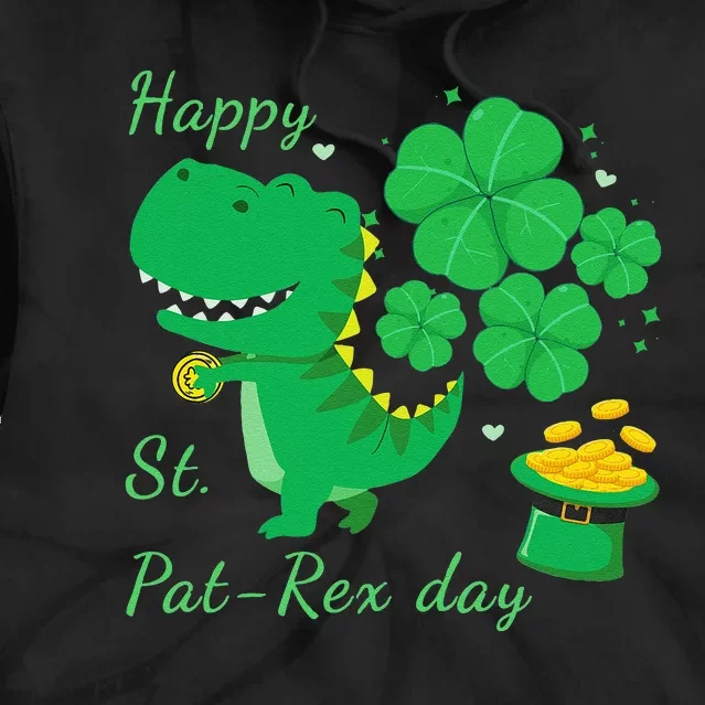 T Rex Saint Patrick's Day St Patrex Gift Tie Dye Hoodie