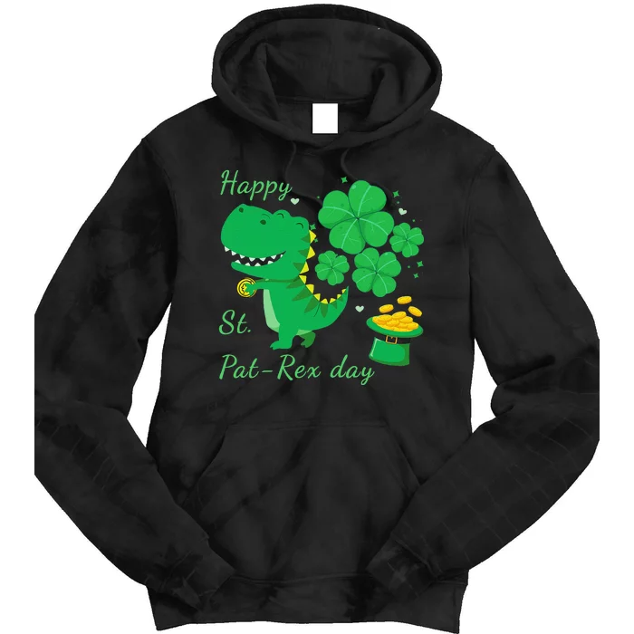 T Rex Saint Patrick's Day St Patrex Gift Tie Dye Hoodie