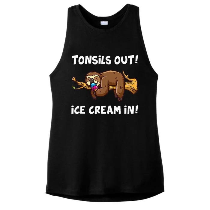 Tonsil Removal Surgery Recovery Gift Sloth Ladies Tri-Blend Wicking Tank