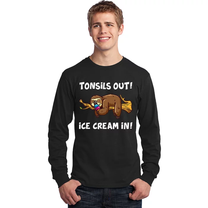 Tonsil Removal Surgery Recovery Gift Sloth Long Sleeve Shirt