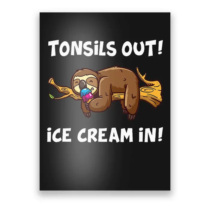 Tonsil Removal Surgery Recovery Gift Sloth Poster