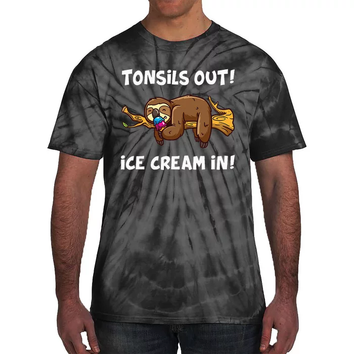 Tonsil Removal Surgery Recovery Gift Sloth Tie-Dye T-Shirt