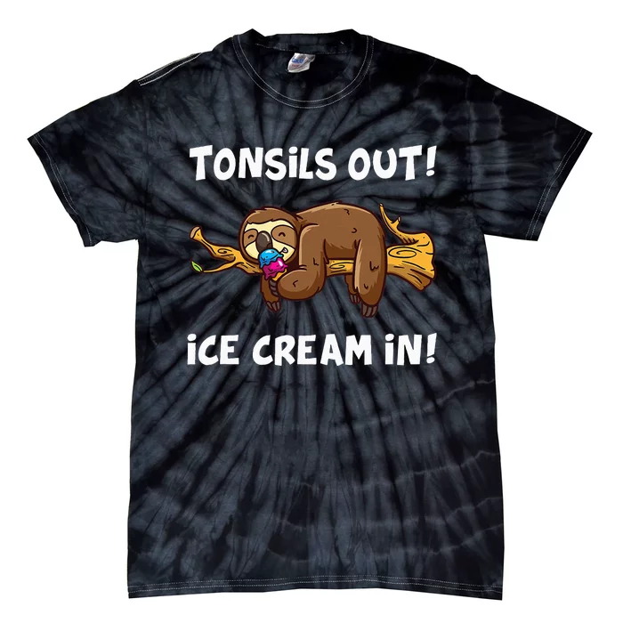 Tonsil Removal Surgery Recovery Gift Sloth Tie-Dye T-Shirt