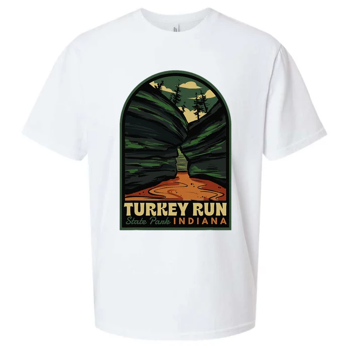 Turkey Run State Park Indiana Vintage Badge Sueded Cloud Jersey T-Shirt