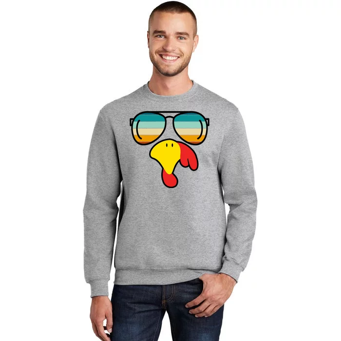 Turkey Retro Sunset Cool Thanksgiving Tall Sweatshirt