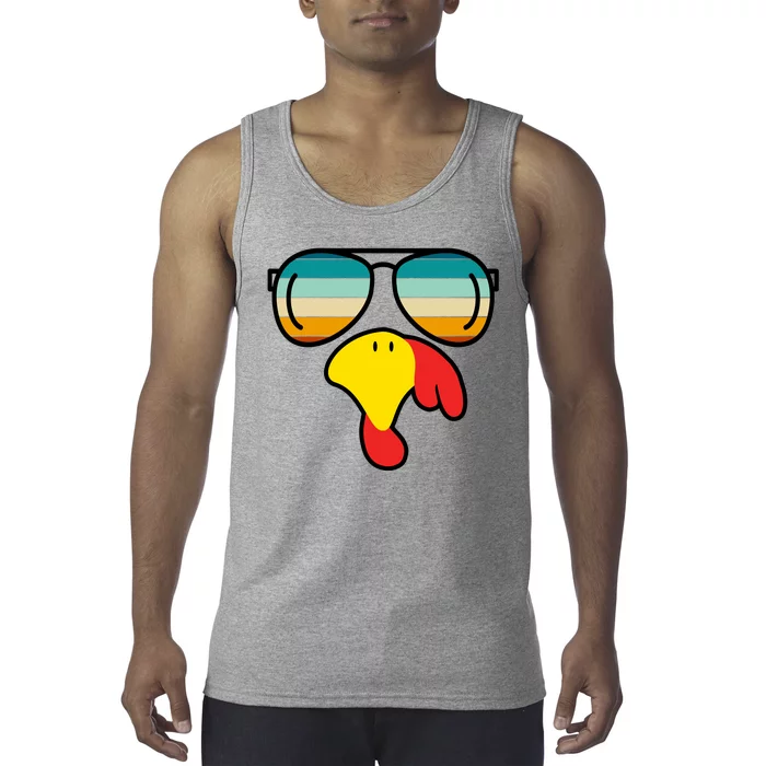 Turkey Retro Sunset Cool Thanksgiving Tank Top