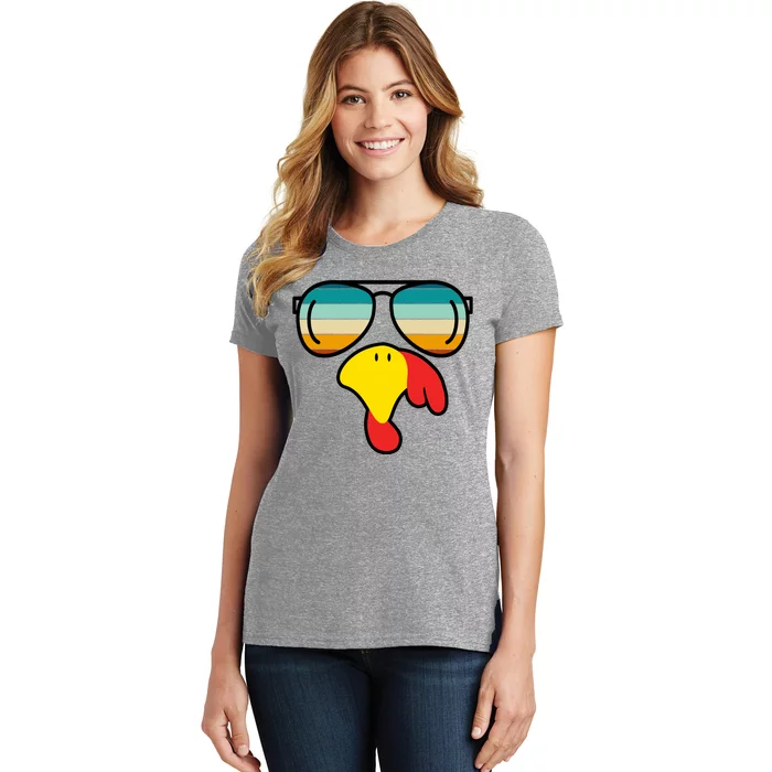 Turkey Retro Sunset Cool Thanksgiving Women's T-Shirt