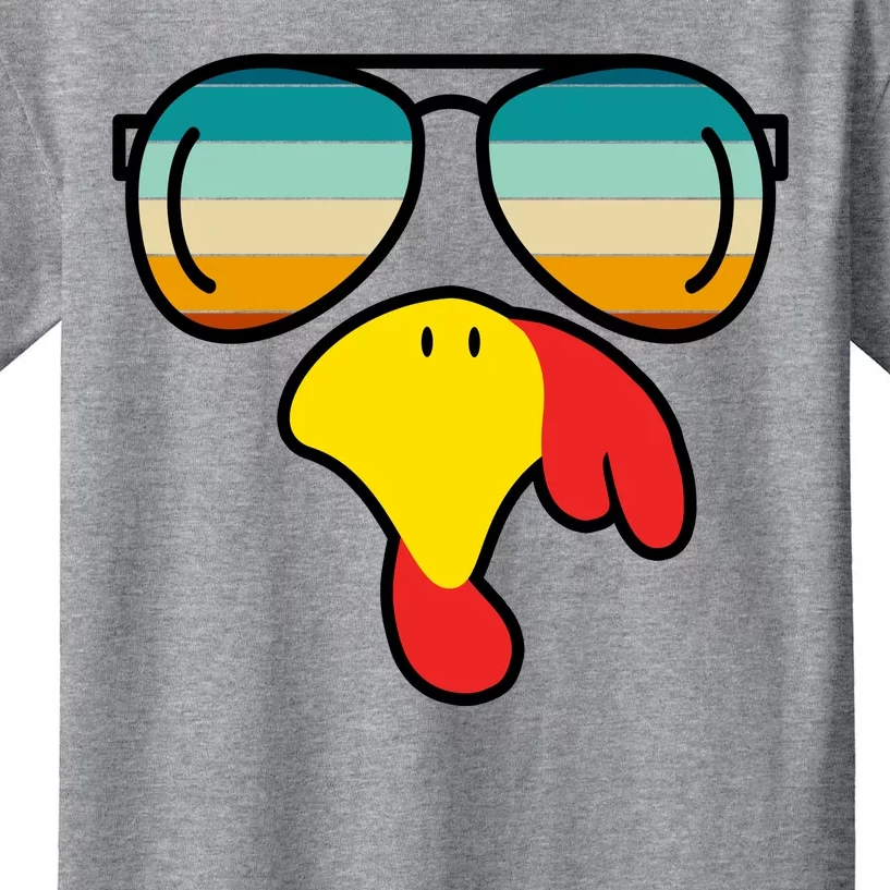 Turkey Retro Sunset Cool Thanksgiving Kids T-Shirt