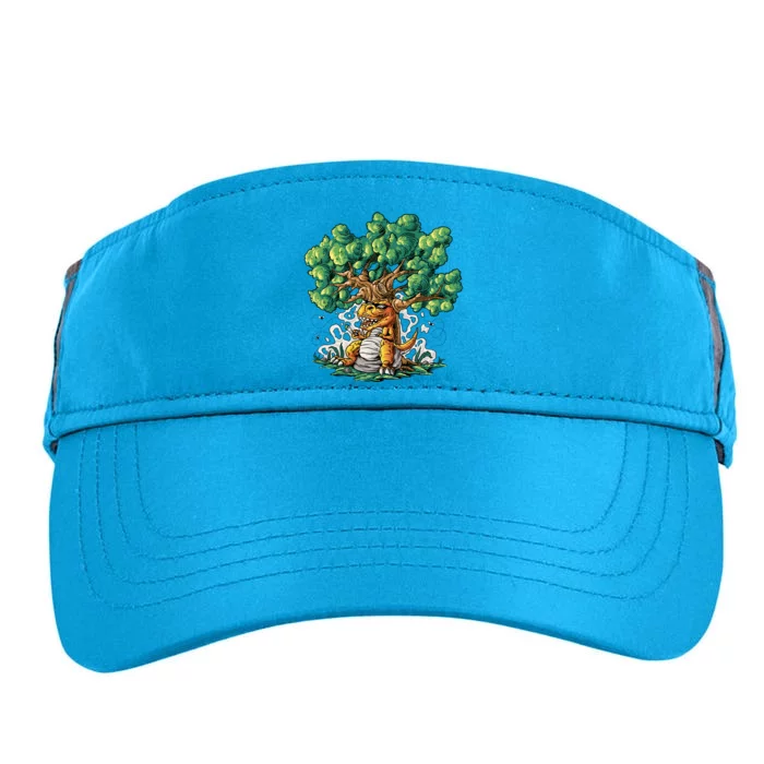 T Rex Smoking Joint Under A Tree Adult Drive Performance Visor