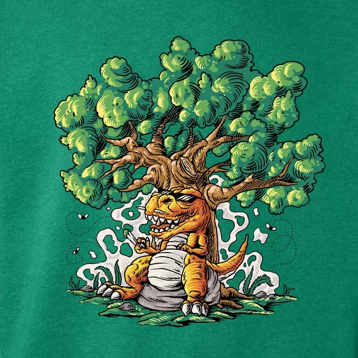 T Rex Smoking Joint Under A Tree Toddler Hoodie