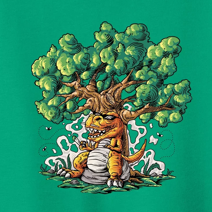 T Rex Smoking Joint Under A Tree Toddler T-Shirt