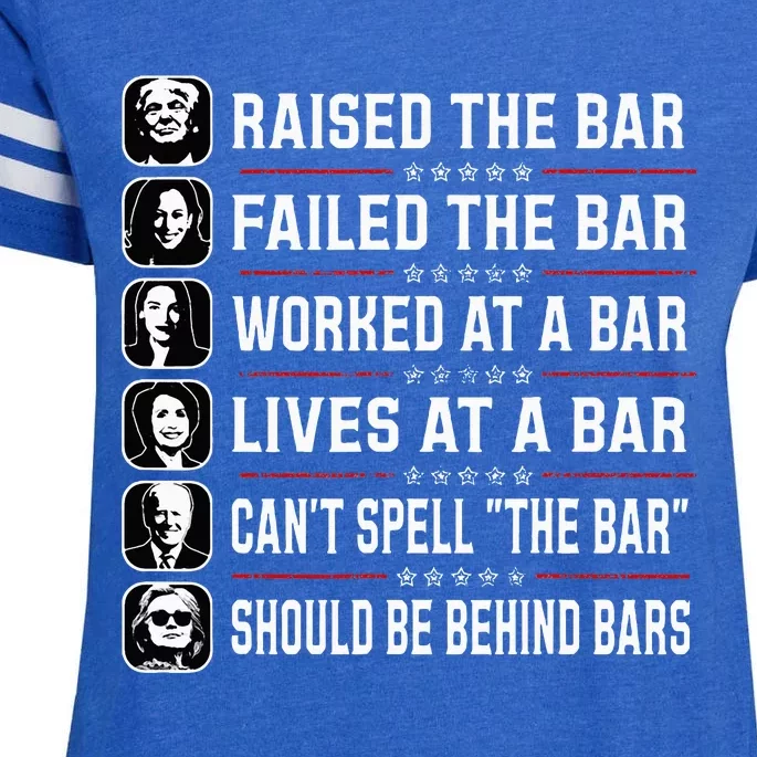 Trump Raised The Bar And Failed The Bar Enza Ladies Jersey Football T-Shirt