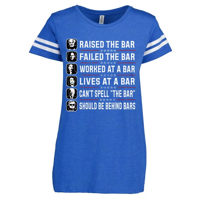 Trump Raised The Bar And Failed The Bar Enza Ladies Jersey Football T-Shirt