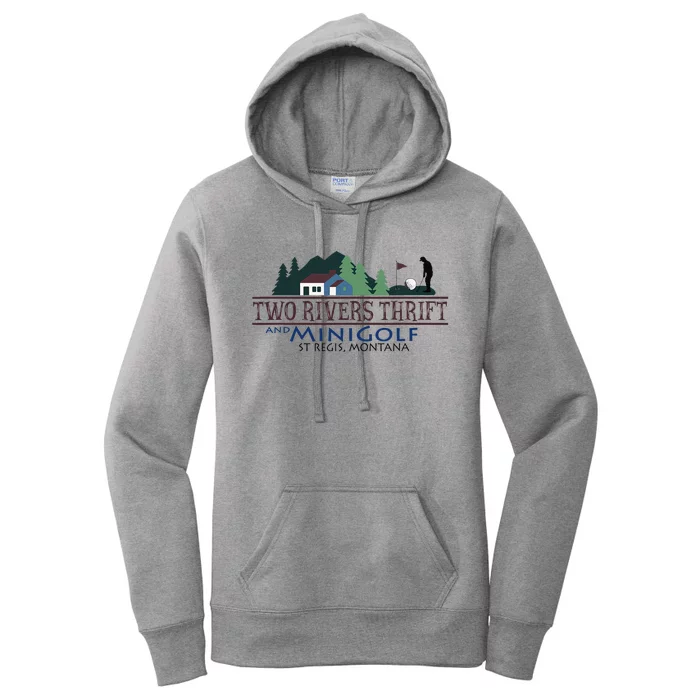 Two Rivers Thrift And Minigolf St Regis Montana Women's Pullover Hoodie