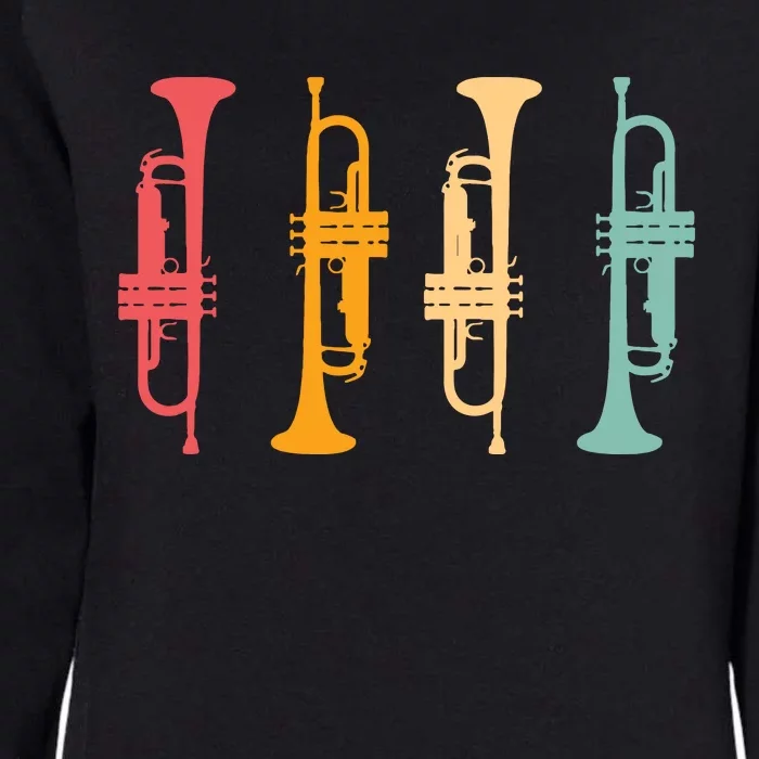 Trumpeter Retro Trumpet Silhouette For Trumpet Player Womens California Wash Sweatshirt