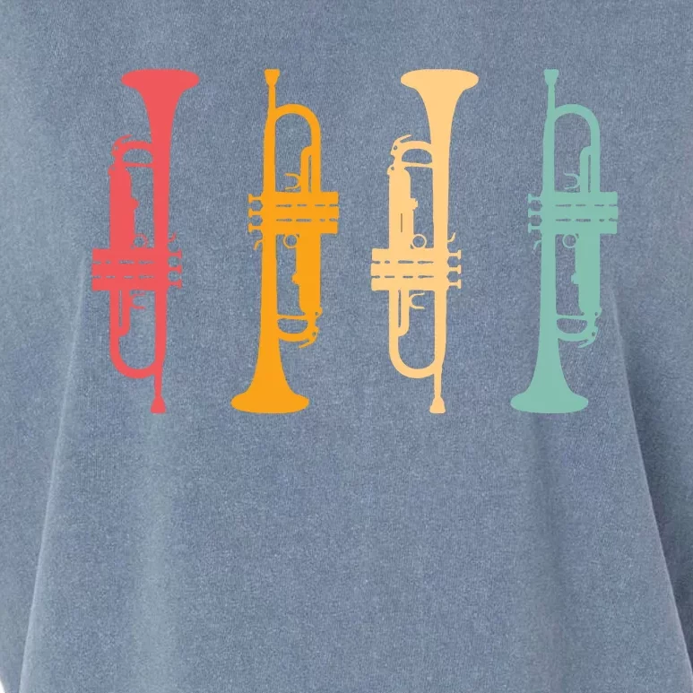 Trumpeter Retro Trumpet Silhouette For Trumpet Player Garment-Dyed Women's Muscle Tee