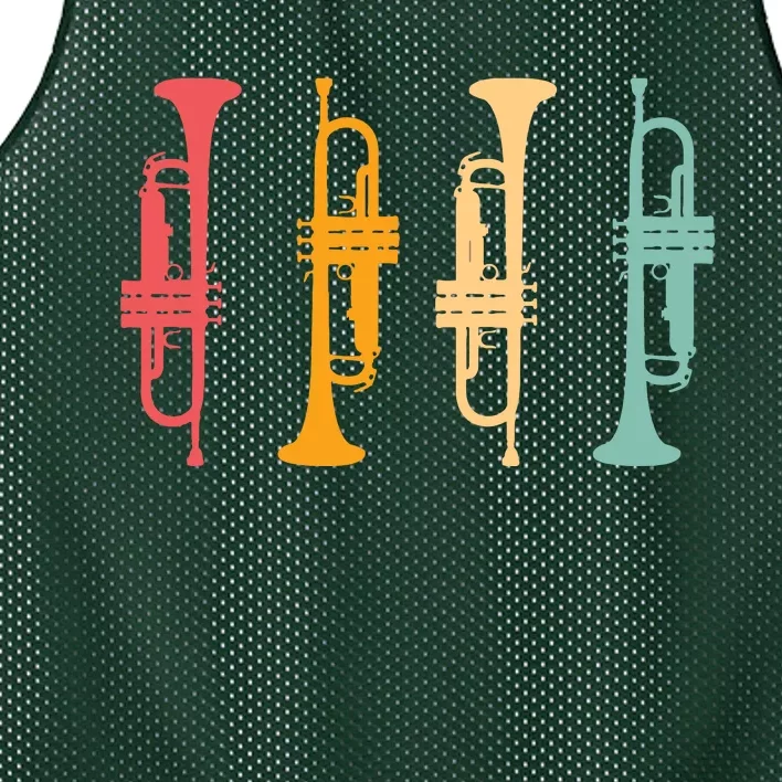 Trumpeter Retro Trumpet Silhouette For Trumpet Player Mesh Reversible Basketball Jersey Tank