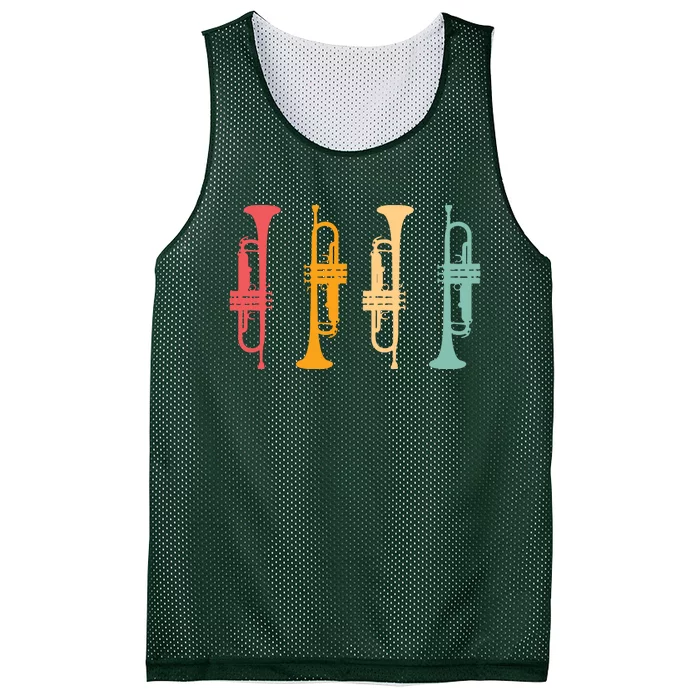 Trumpeter Retro Trumpet Silhouette For Trumpet Player Mesh Reversible Basketball Jersey Tank