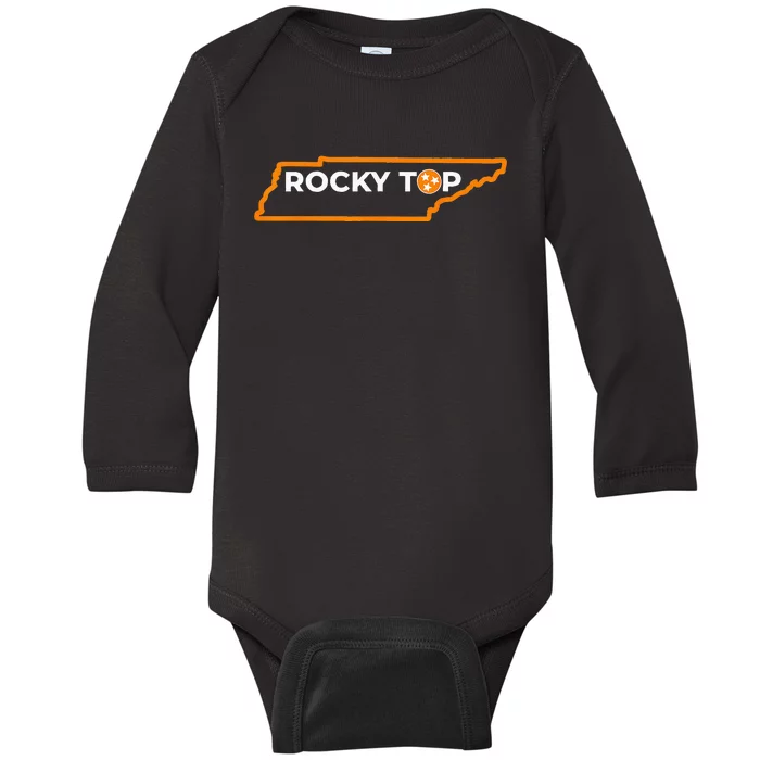 Tennessee Rocky Top TN Rocky Top Volunr State Vintage Baby Long Sleeve Bodysuit