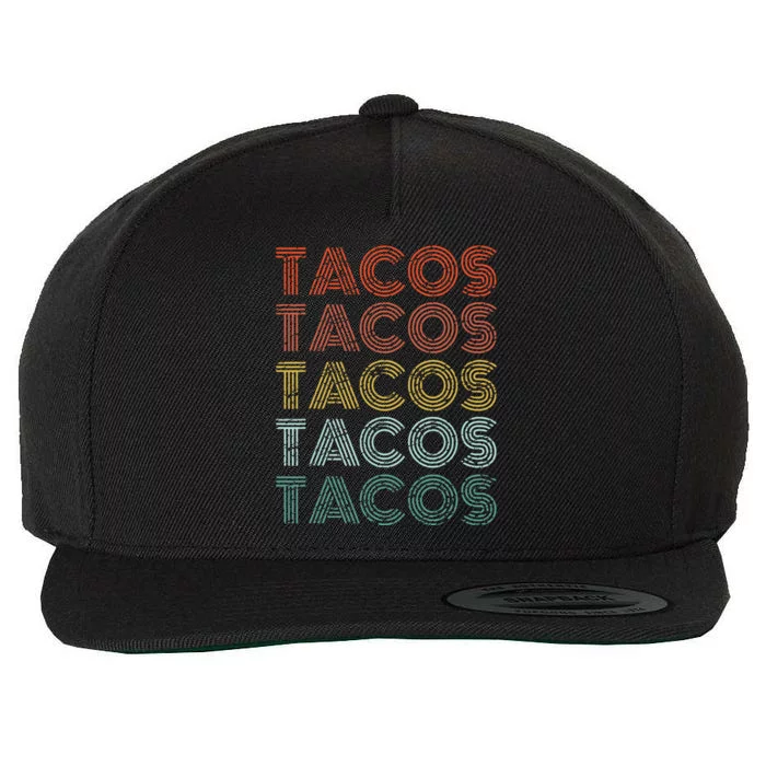 Tacos Retro Taco Vintage Tuesday Mexican Food Wool Snapback Cap