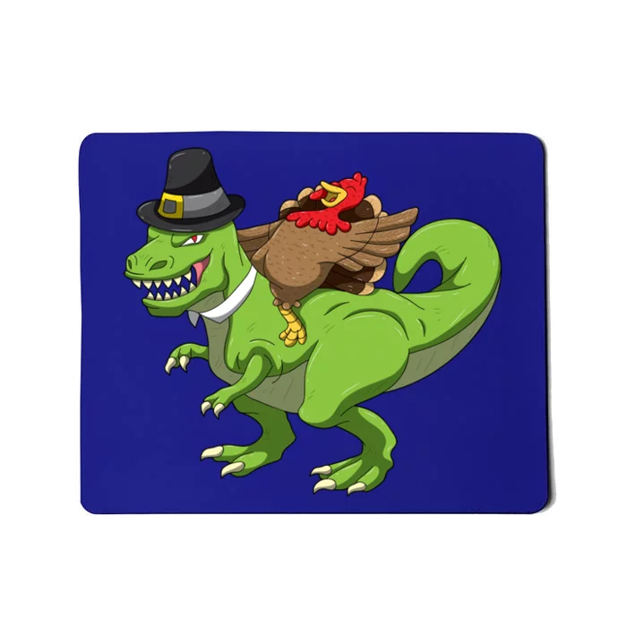 Turkey Riding Tgreat Giftrex Funny Thanksgiving Dinner Dinosaur Gift Mousepad