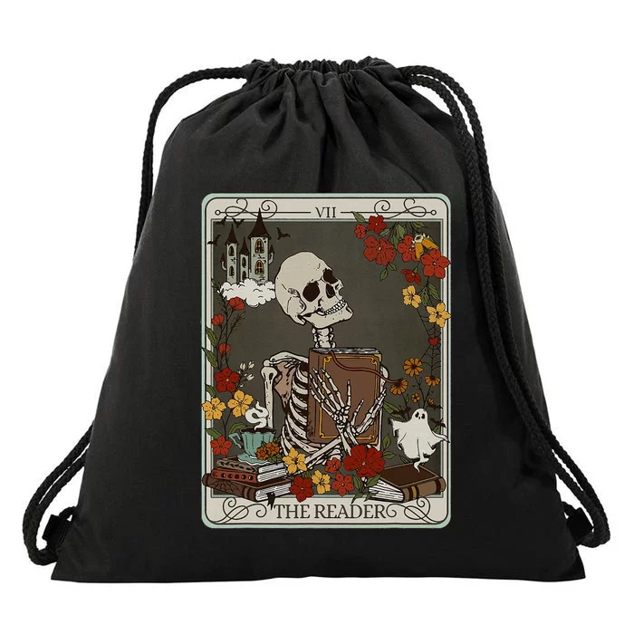 The Reader Tarot Card Bookish Drawstring Bag