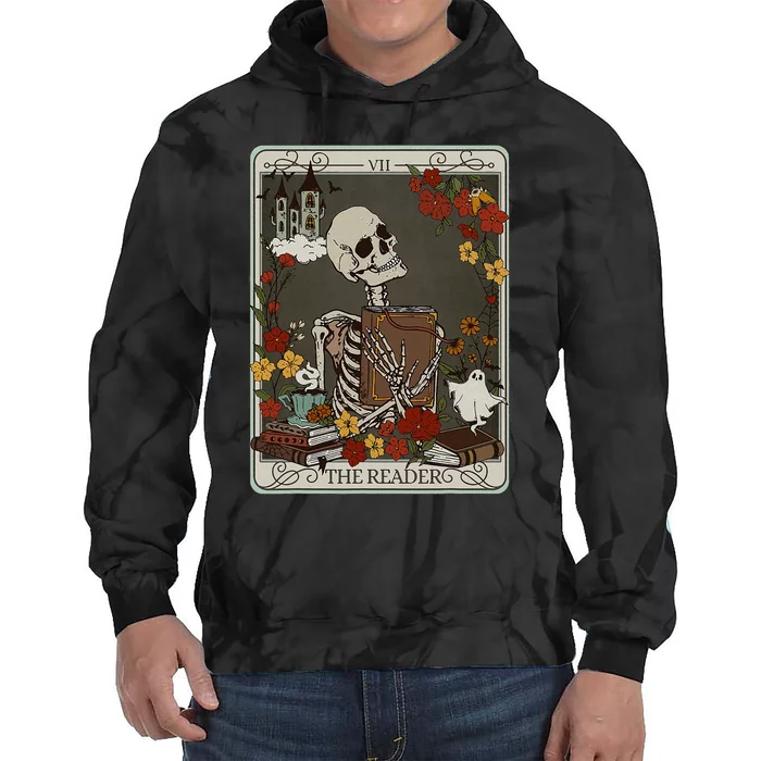 The Reader Tarot Card Bookish Tie Dye Hoodie