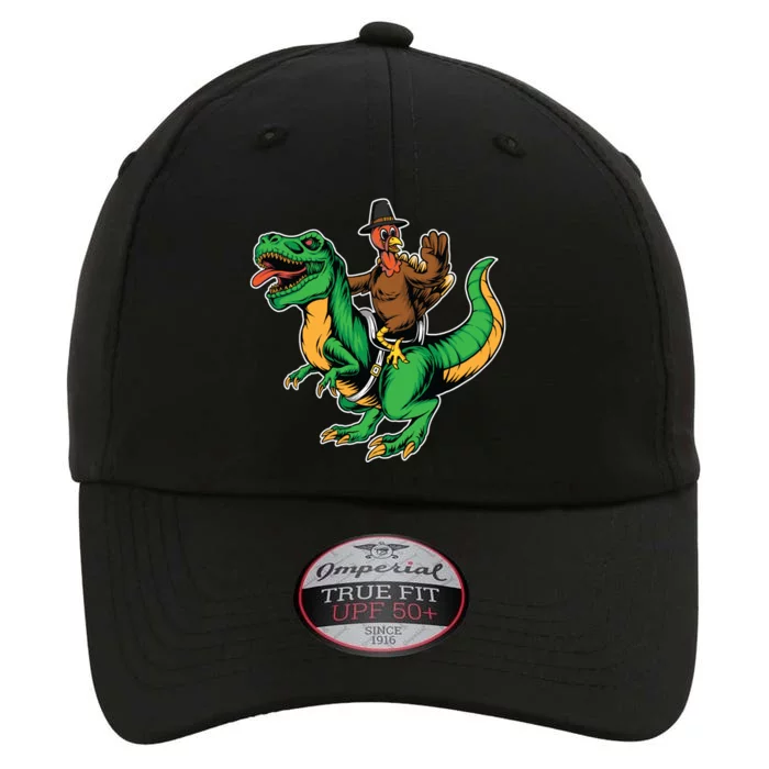 Turkey Riding Trex Dinosaur Thanksgiving Day Fall Autumn Cute Gift The Original Performance Cap