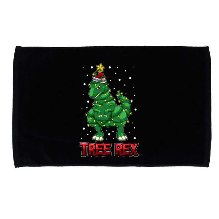 Tree Rex Trex As A Christmas Tree Dinosaur Decoration Gift Microfiber Hand Towel