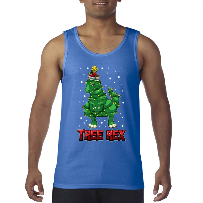 Tree Rex Trex As A Christmas Tree Dinosaur Decoration Gift Tank Top