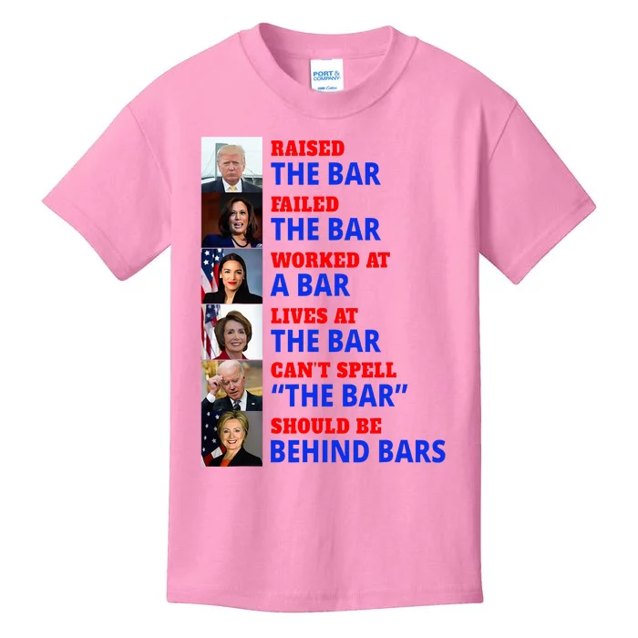 Trump Raised The Bar Harris Failed The Bar Kids T-Shirt