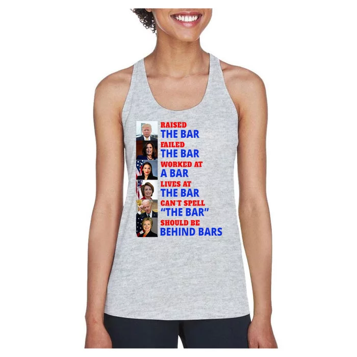 Trump Raised The Bar Harris Failed The Bar Women's Racerback Tank