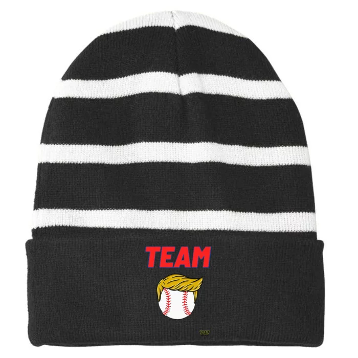 Team Rubio Striped Beanie with Solid Band