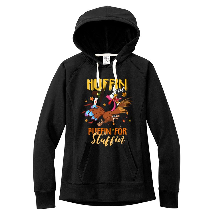 Thanksgiving Run Turkey Trot Huffin and Puffin for Stuffin Women's Fleece Hoodie