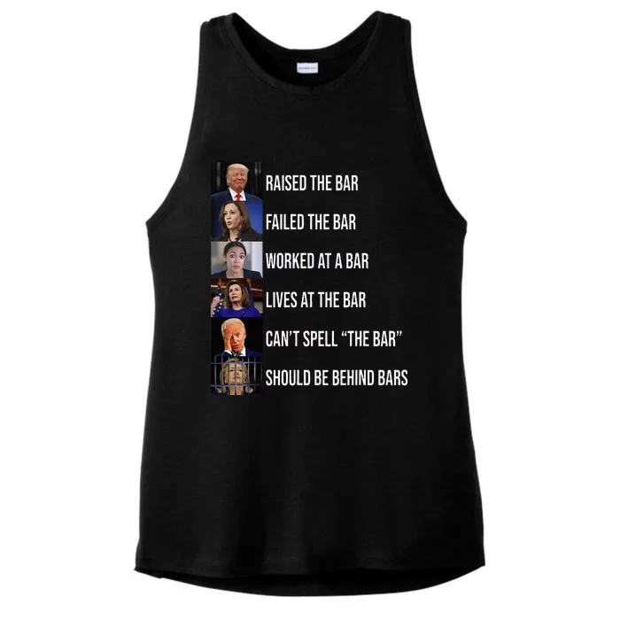 Trump Raised The Bar Failed The Bar Ladies Tri-Blend Wicking Tank