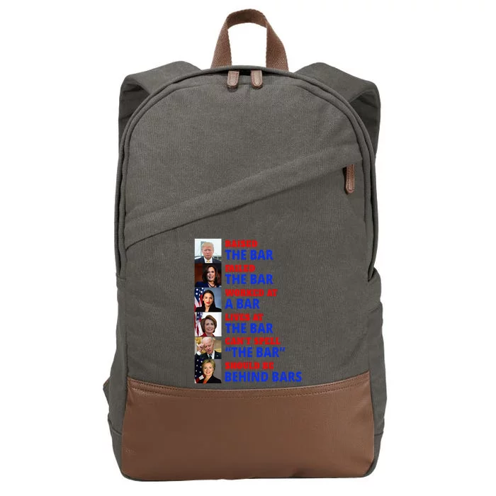 Trump Raised The Bar Harris Failed The Bar Cotton Canvas Backpack