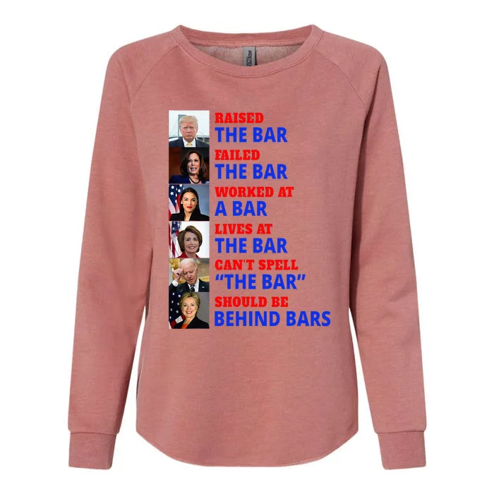 Trump Raised The Bar Harris Failed The Bar Womens California Wash Sweatshirt