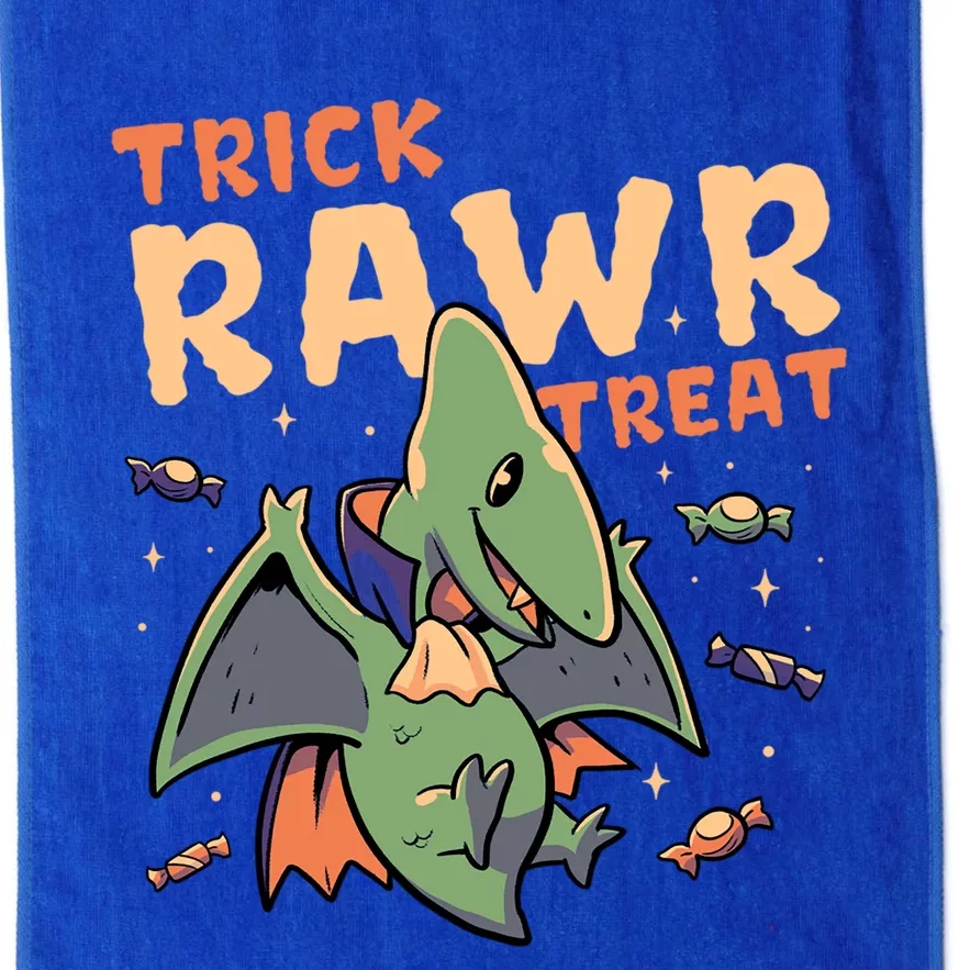 Trick Rawr Treat Cute Creepy Halloween Dino Vampire Gift Platinum Collection Golf Towel